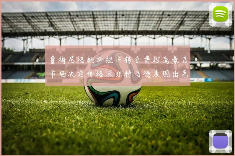 鲁梅尼格批评纽卡转会费过高豪言市场决定价格沃尔特马德表现出色